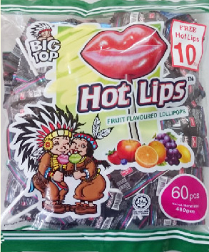 Kẹo mút Hot Lip - Hương Hoa quả 60pcs